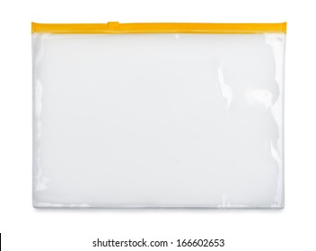 Plastic zipper bag isolated on white