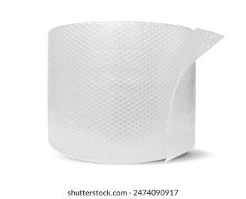 a roll of bubble wrap, which is a type of plastic sheeting with small, air-filled bubbles that is used to protect fragile items during shipping.