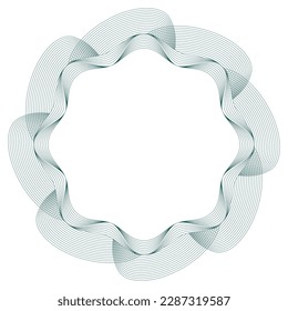 Abstract vectorial guilloche elements. Line frames and circular rosettes with a modern touch.
