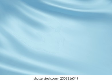 Texture en gros plan de soie bleu ciel.  Arrière-plan harmonieux tissu bleu clair, surface lisse. Soie bleue douce et élégante dans le teint Sepia. Texture, arrière-plan, motif, modèle. Illustration vectorielle 3D.