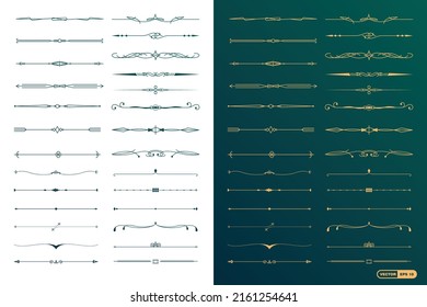 Collection of floral dividers elements mega decoration for Islamic Calligraphy and heading for eye catching, Vector EPS