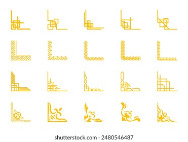Islamic Corner Frame Element Set