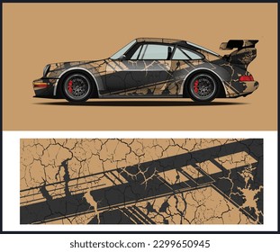 Racing car wrap design, Rusty metal plates