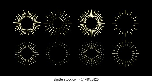 set of sunbrust vintage elements. vector illustrations