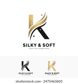 Conception de logo K en lettres sobres et douces. Convient pour les affaires, le nom initial, l'affiche, la beauté, le salon, le tissu et le motif