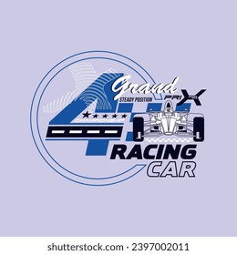 image vectorielle de course, grand prix, position stable, championnat, illustration graphique